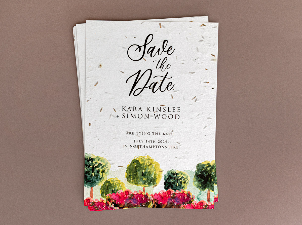 plantable paper wedding invitation