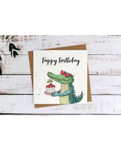 Gator Birthday Card On Plantable Seed Paper