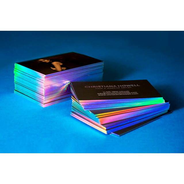 Holographic Foil Stamped Business Cards 450gsm - Metallic Foil Stamping