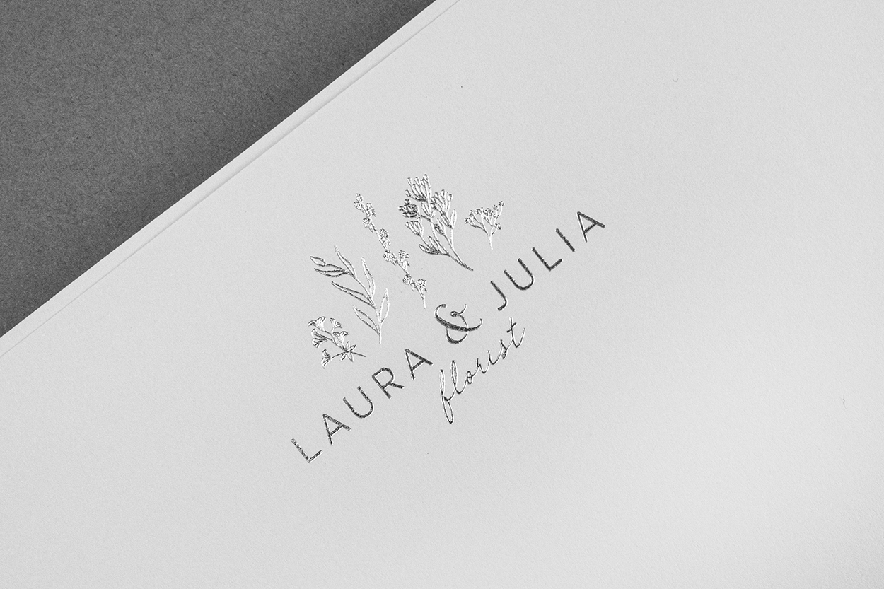 Beautiful A4 letterheads on 160gsm with silver metallic foil.