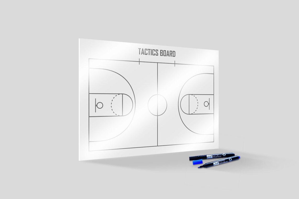 Whiteboard with single-sided printing.