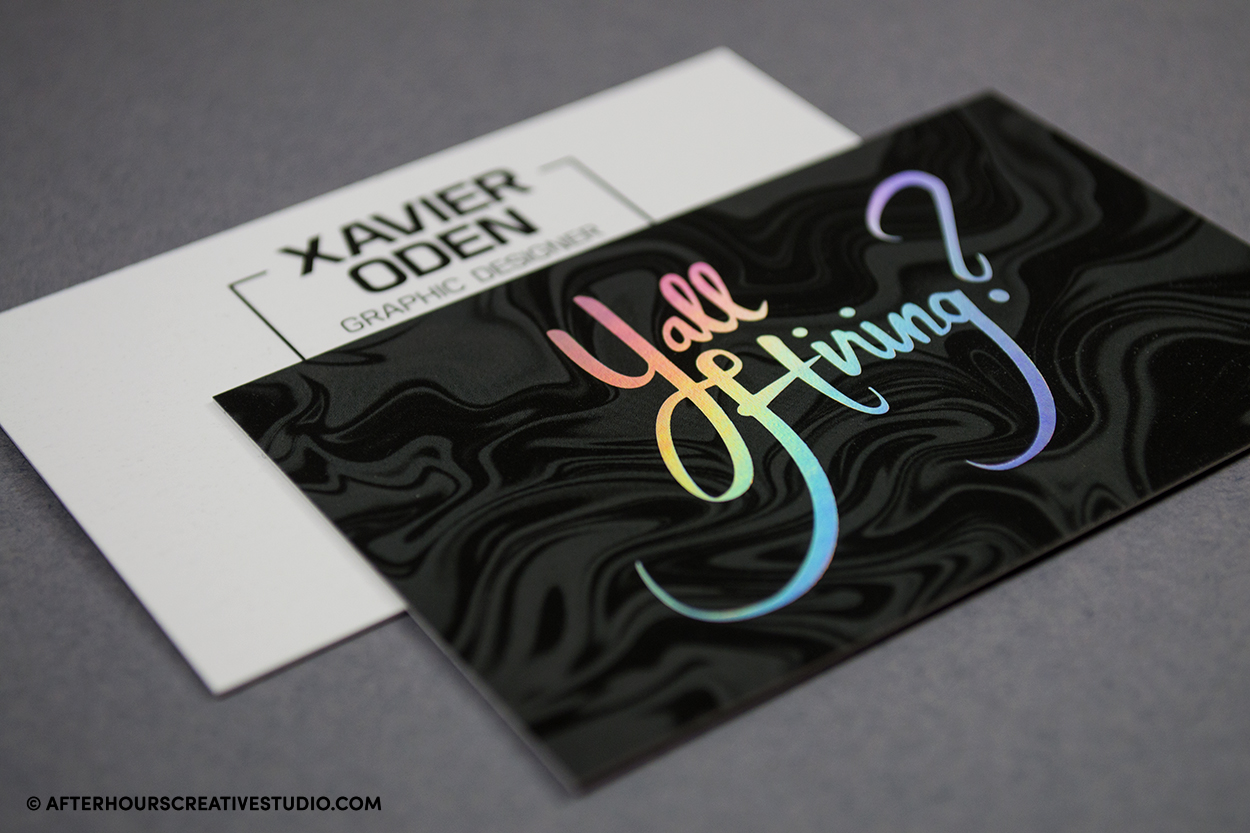 Holographic Foil Stamped Business Cards 450gsm - Metallic Foil Stamping Holographic Foil Stamped Business Cards 450gsm - Metallic Foil Stamping