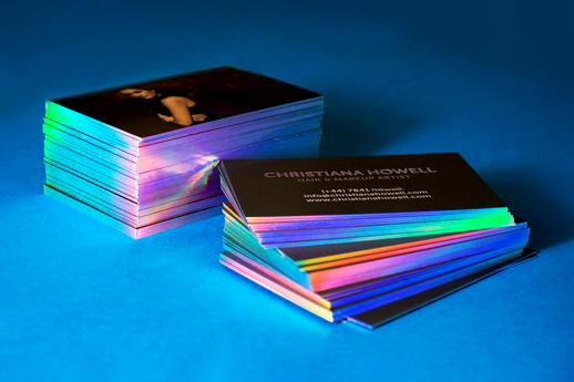 Holographic Foil Edge Gilded Business Cards