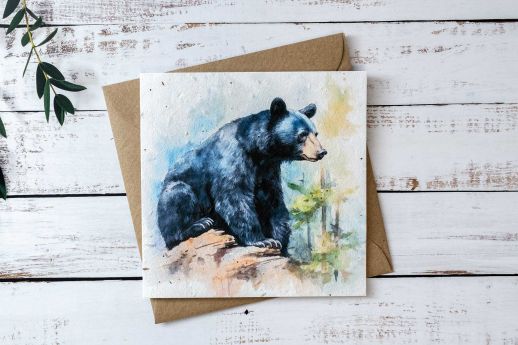 black bear plantable greeting card