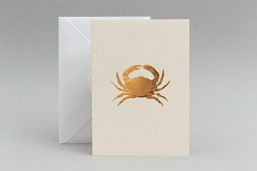 Crab Greeting Card with Copper Foil Blocking