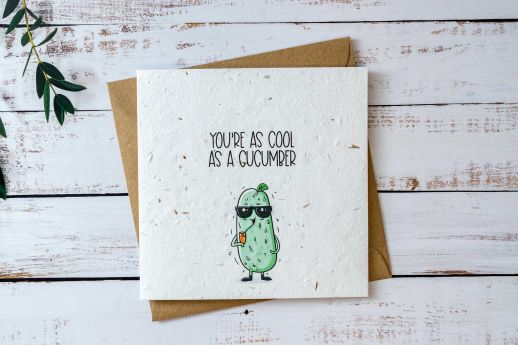 cucumber fun seed paper greeting card