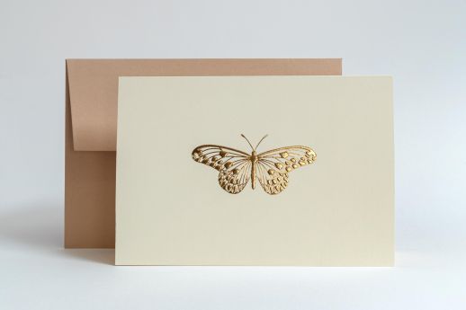 Butterfly Gold Foil Embossed Note Card.