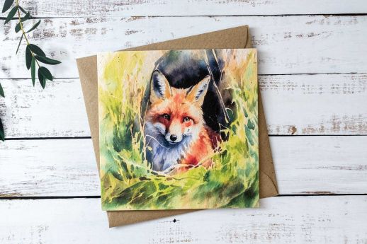 fox greeting card plantable