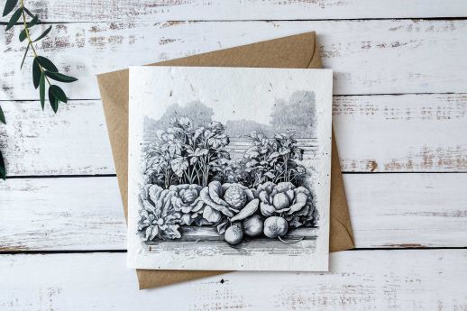 garden themed seed paper greeting card
