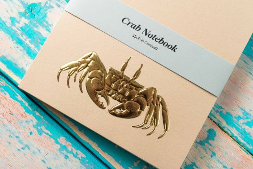 Gold foil embossed crab notebook.