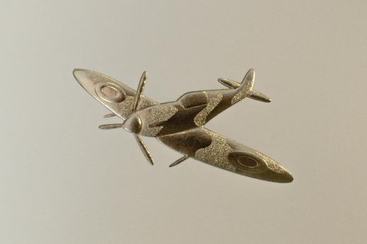 3D Gold Embossed Spitfire Plane