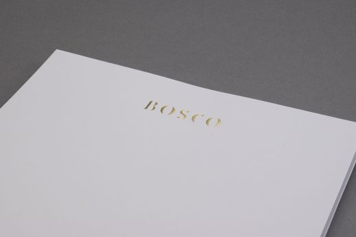 Gold foil stamped  A4 letterheads.