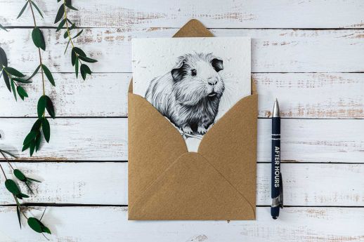 guinea pig card on plantable seed paper