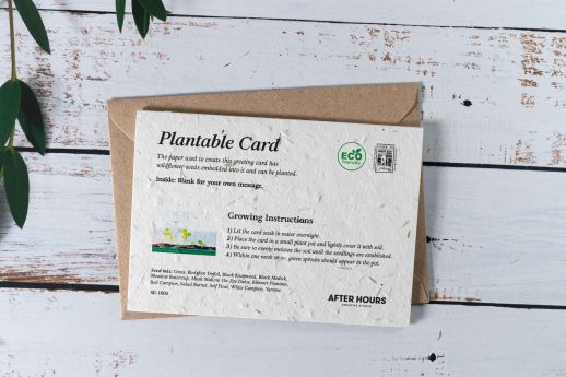 Planting instructions for Plantable Note Card.