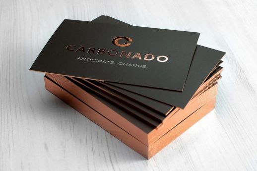 Rose gold edge gilded business cards