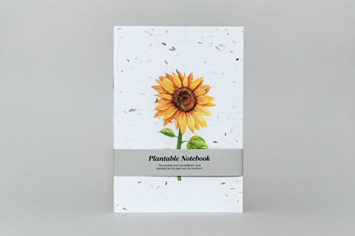 Plantable Sunflower Notebook with seed paper covers.