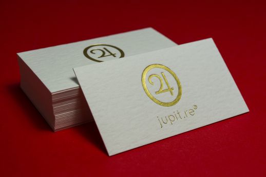 Textured Wild Business Cards with matt gold foil stamping