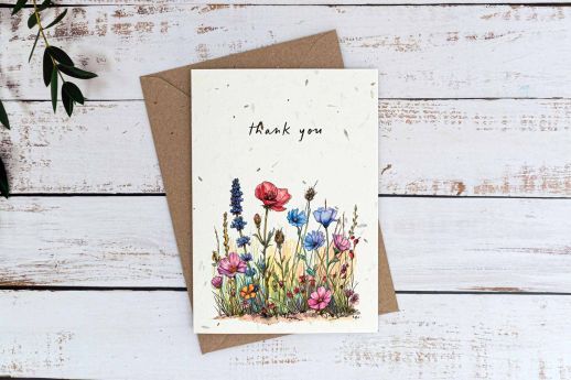 Wildflower thank you card