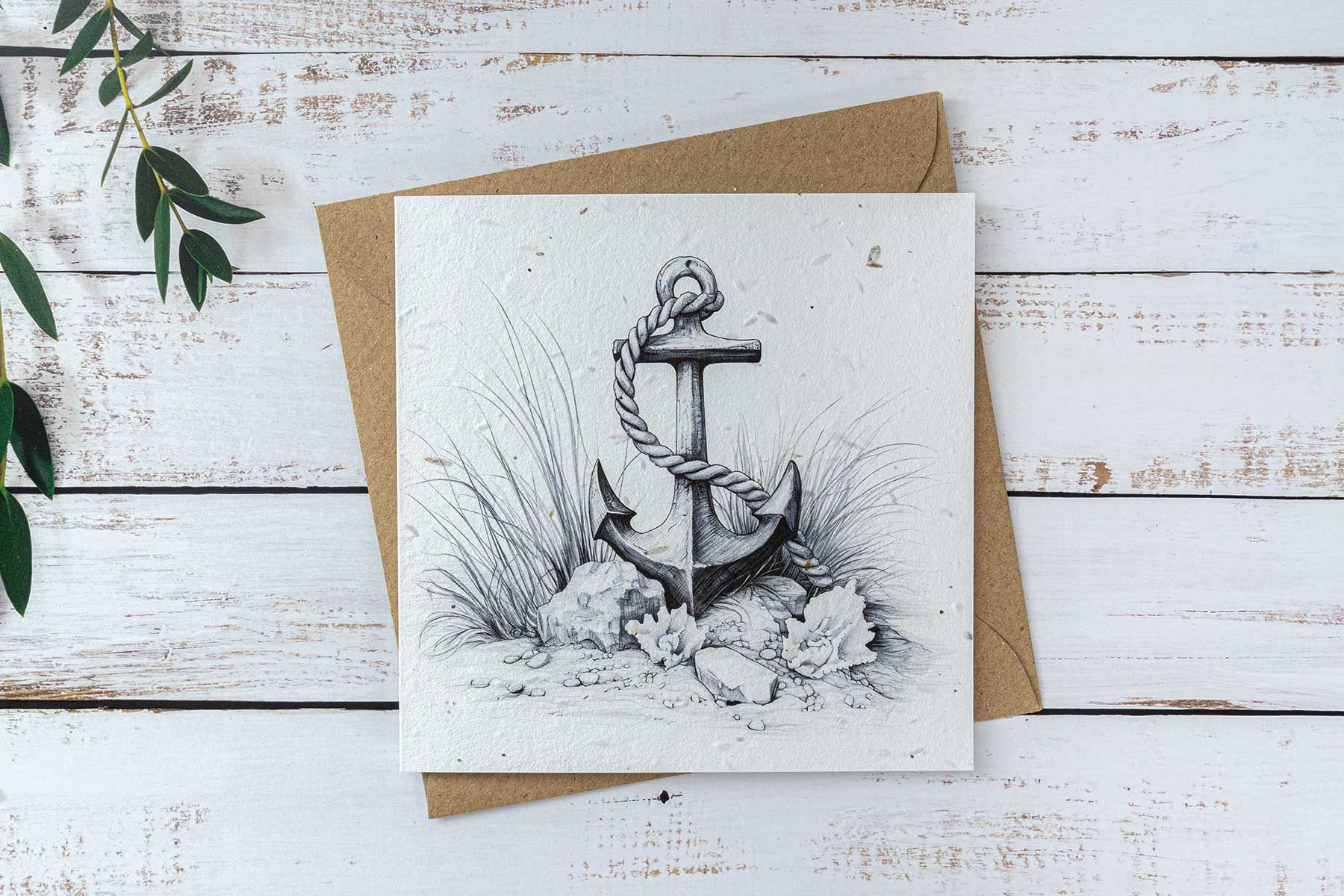 anchor seed paper plantable greeting card with kraft envelope