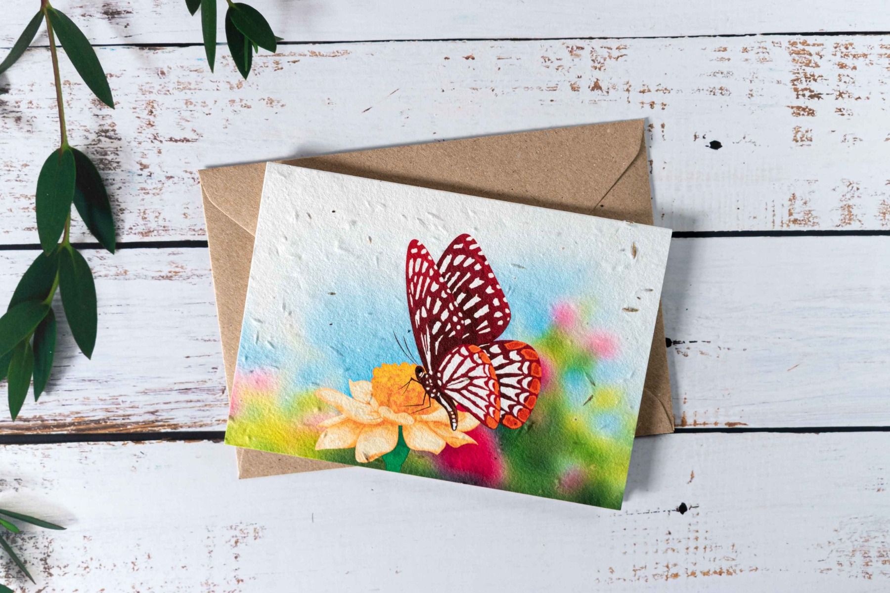 Plantable Butterfly Note Card with kraft envelope.