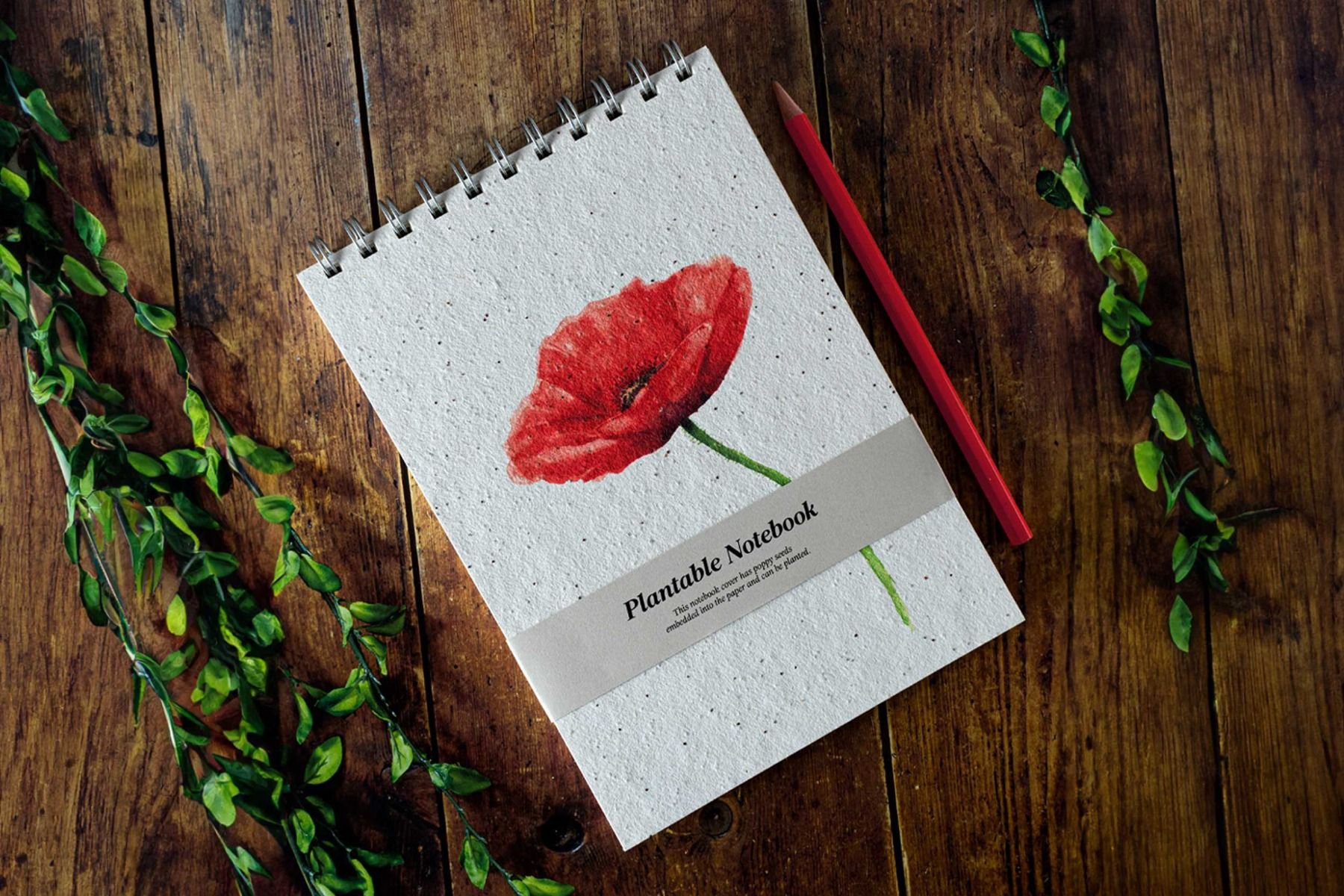 poppy flower plantable notebook with poppy seeds