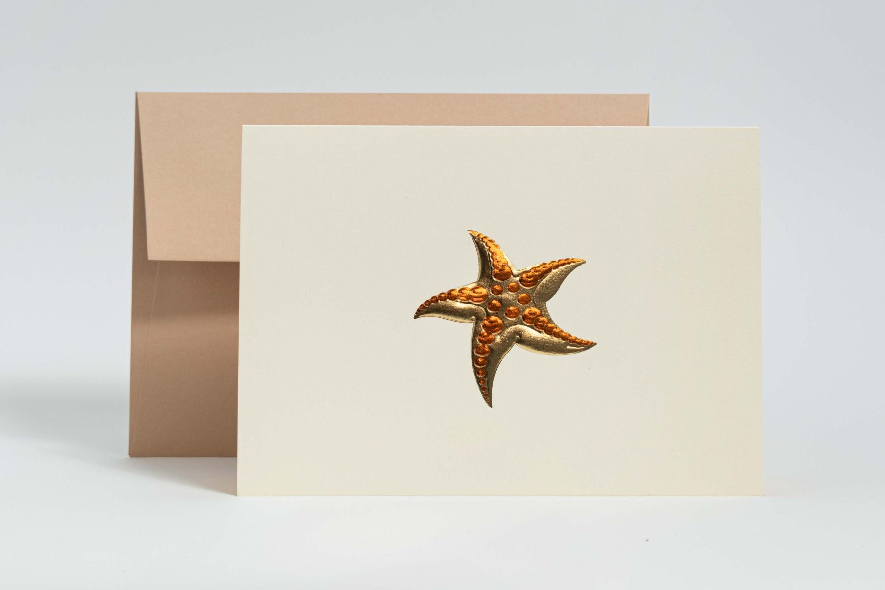 starfish embossed foil note card