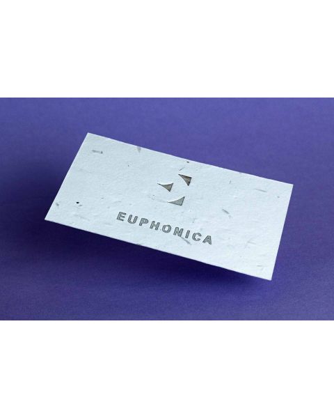 plantable seed paper business card with silver foiling