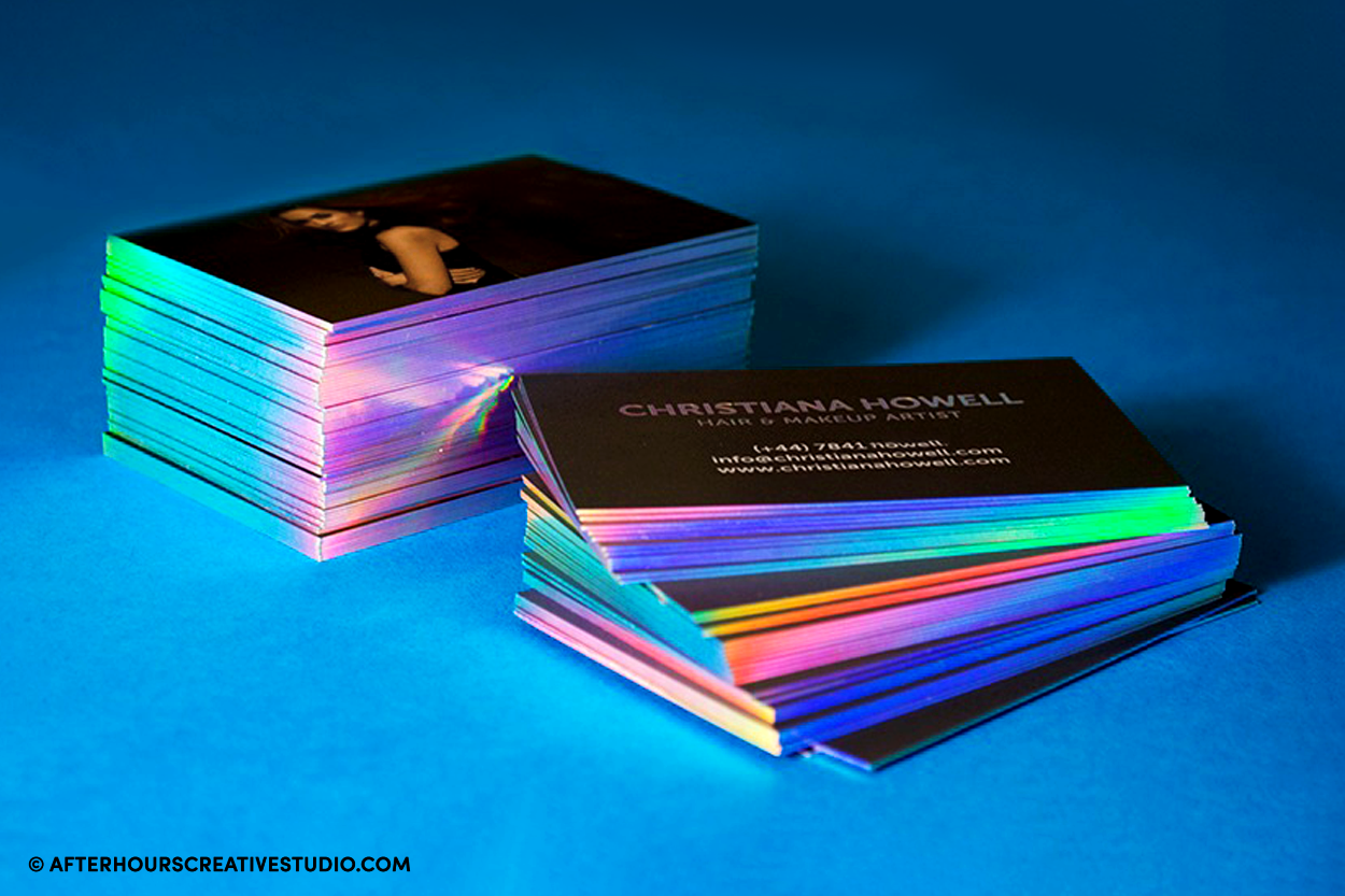 Holographic Foil Edge Gilded Business Cards