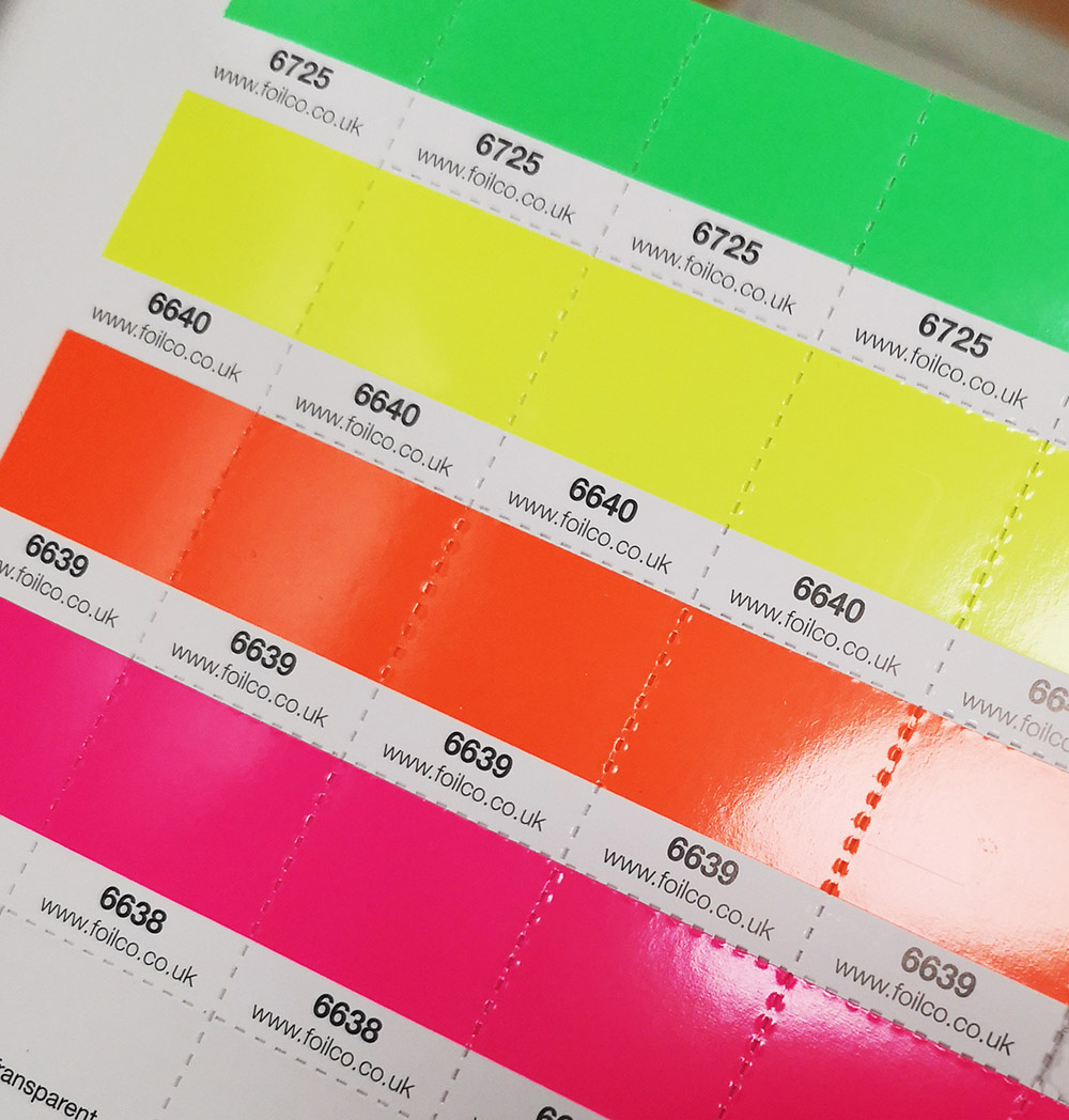 fluorescent foil stamping colours