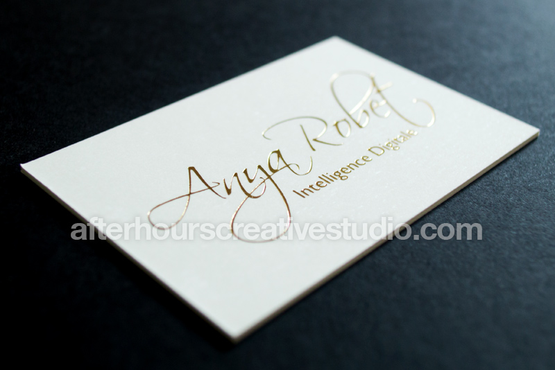 800 gsm business card with gold foil stamping | After Hours Creative
