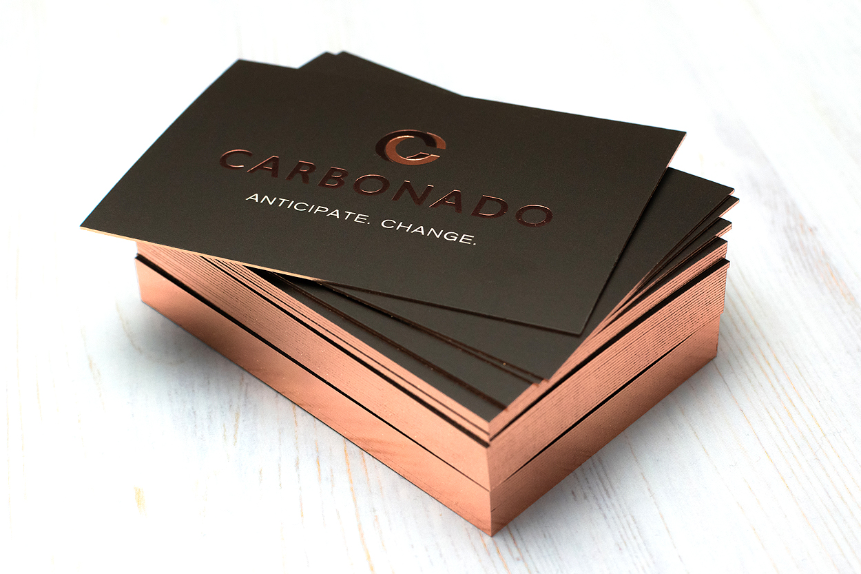 Rose gold edge gilded business card